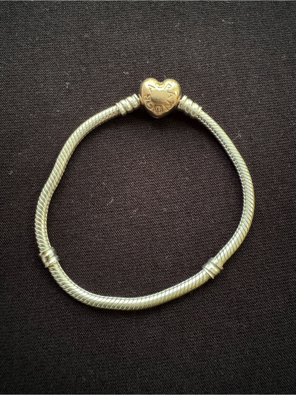 Pandora Heart Clasp Snake Chain Bracelet - Silver